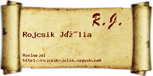 Rojcsik Júlia névjegykártya